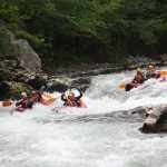 canoaraft en el sella, asturias
