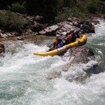 canoaraft en el sella, asturias