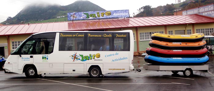 rafting en asturias bus